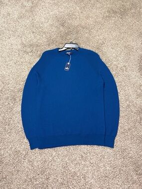 NWT Johnnie-O Medlin-SMS Sweater Men’s Size Medium Cotton Blend Crewneck Blue